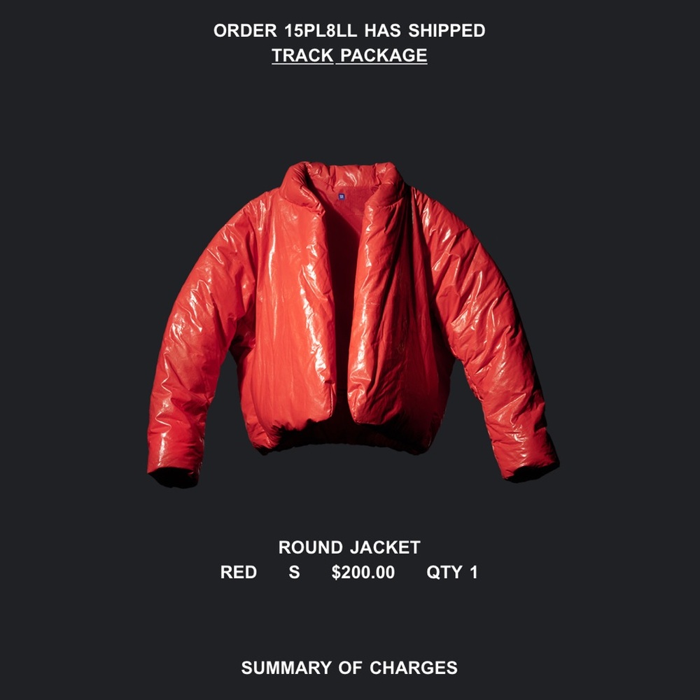 Yeezy Red Puffer Jacket - NEW